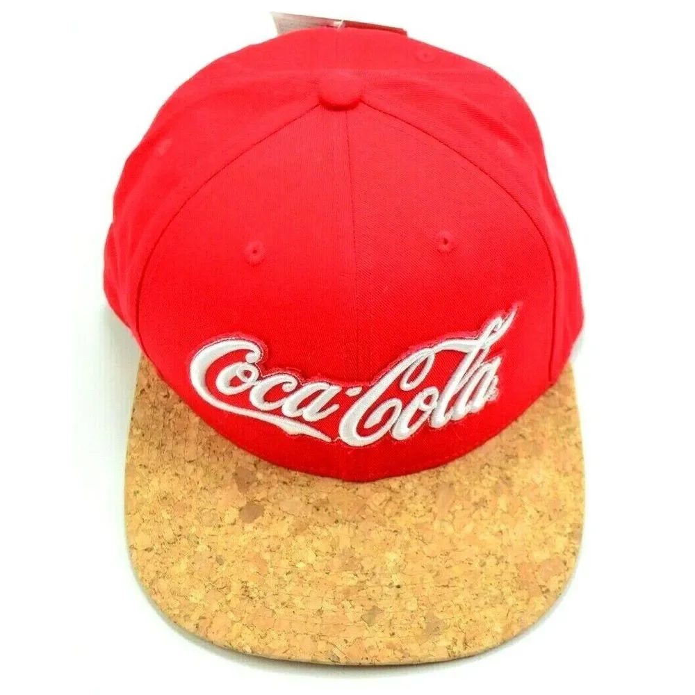 RARE Coca Cola Prototype Cork Bill and Strapback Red Hat Cap NEW FREE SHIPPING‎